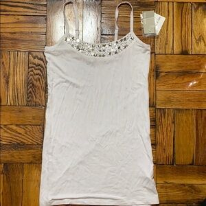 NWT Mac & Jac white sequins tank top size: S